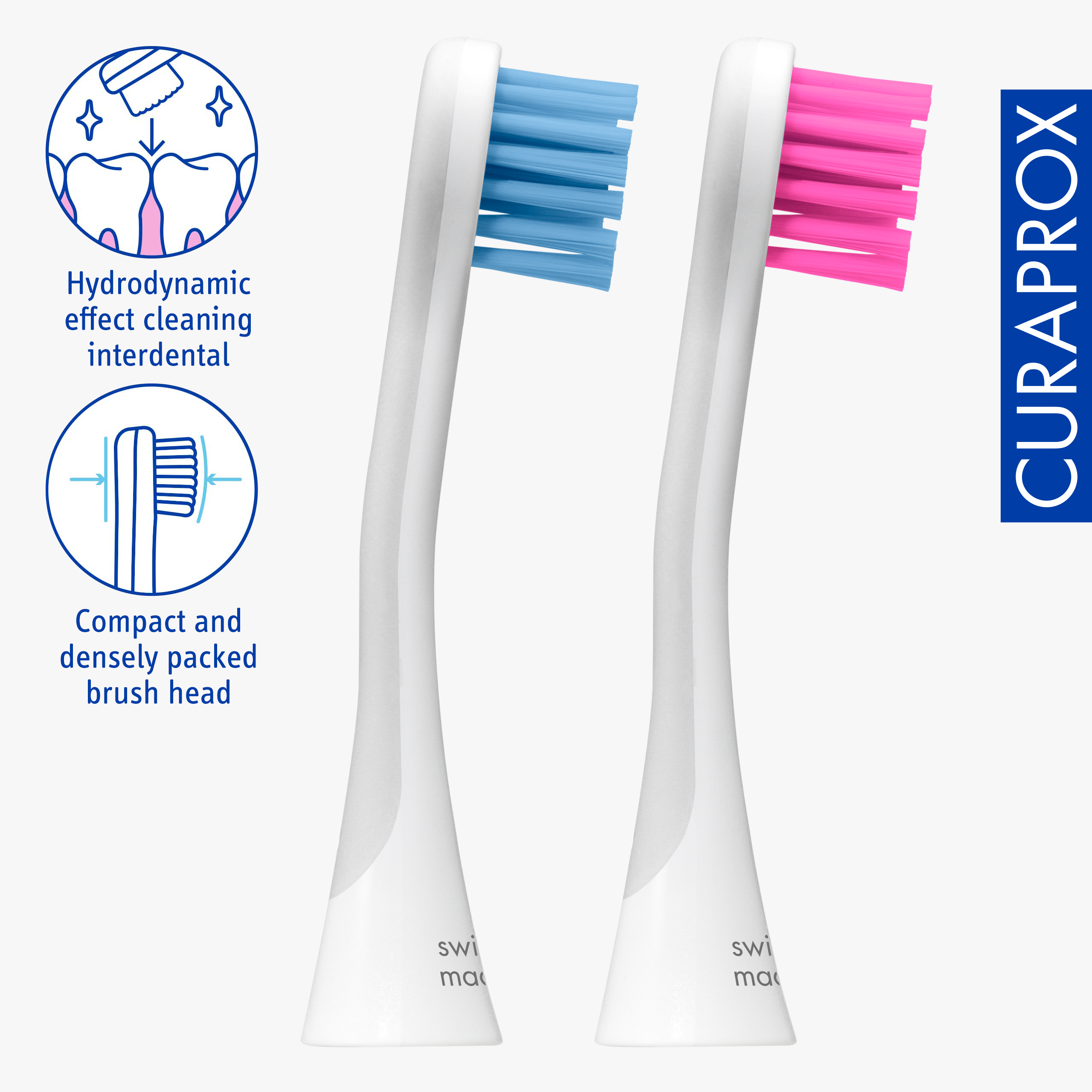 Curaprox Brushhead Sensitive, blue/pink, 2 pcs