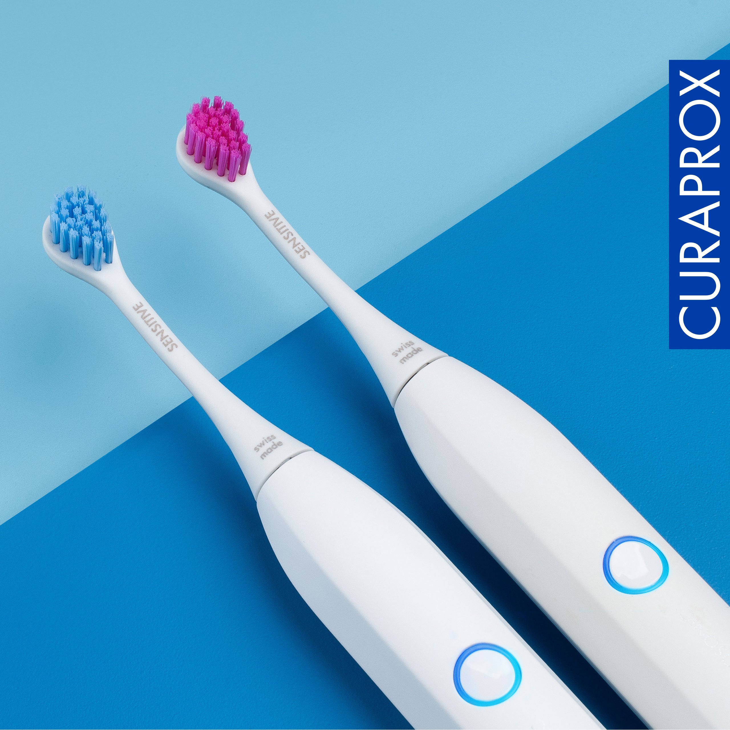 Curaprox Brushhead Sensitive, blue/pink, 2 pcs