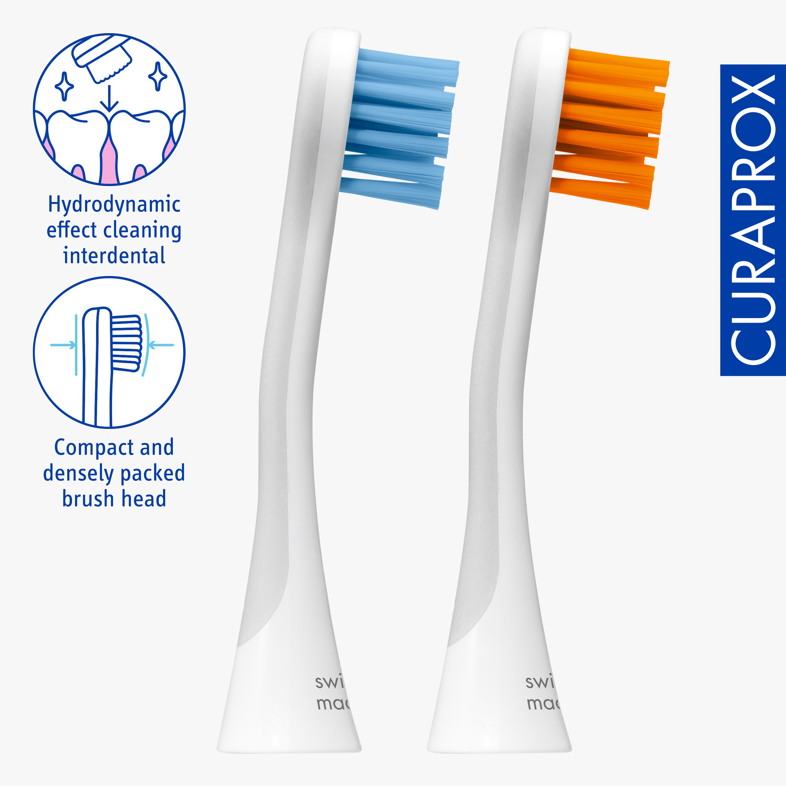 Curaprox Brushhead Sensitive, blue/orange, 2 pcs