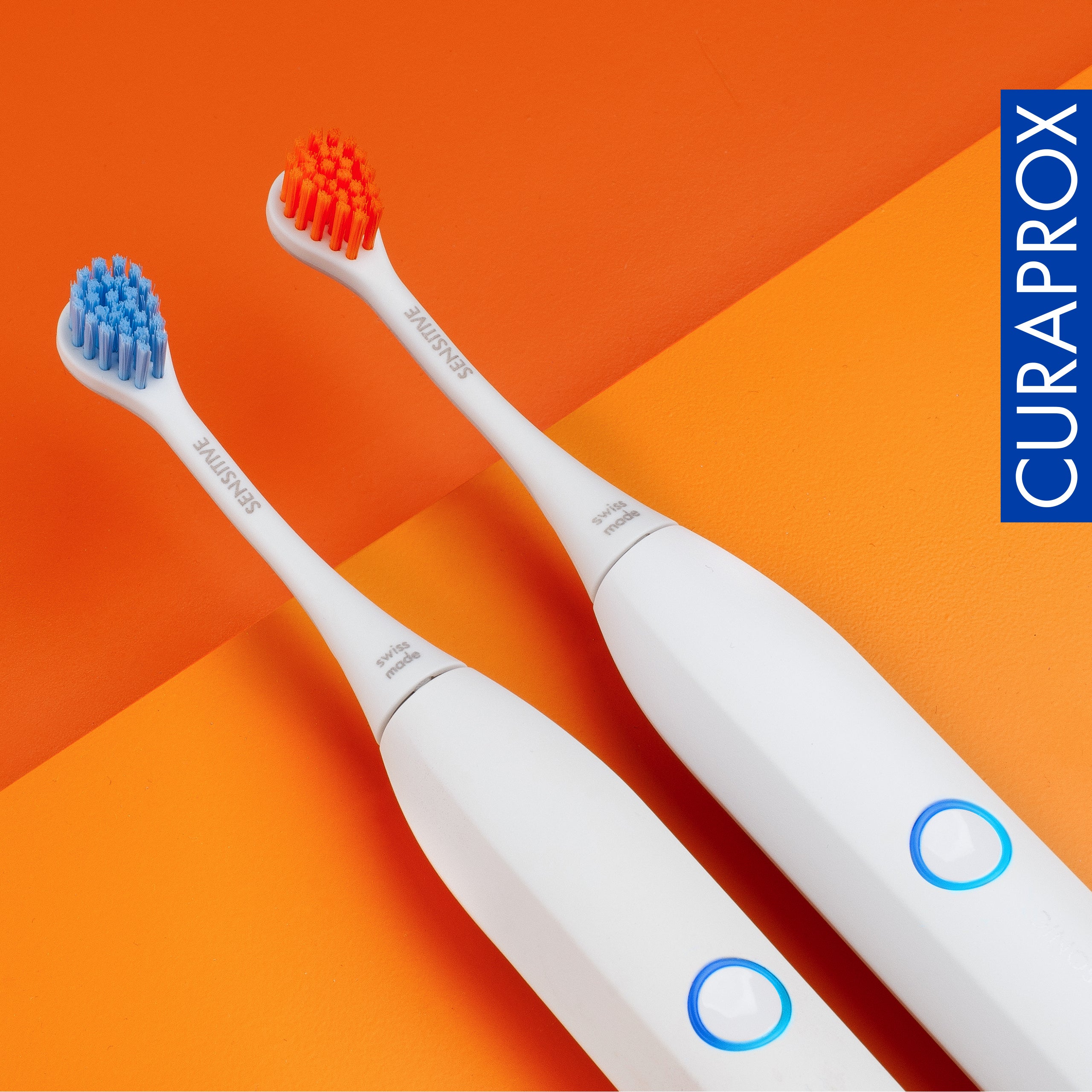 Curaprox Brushhead Sensitive, blue/orange, 2 pcs