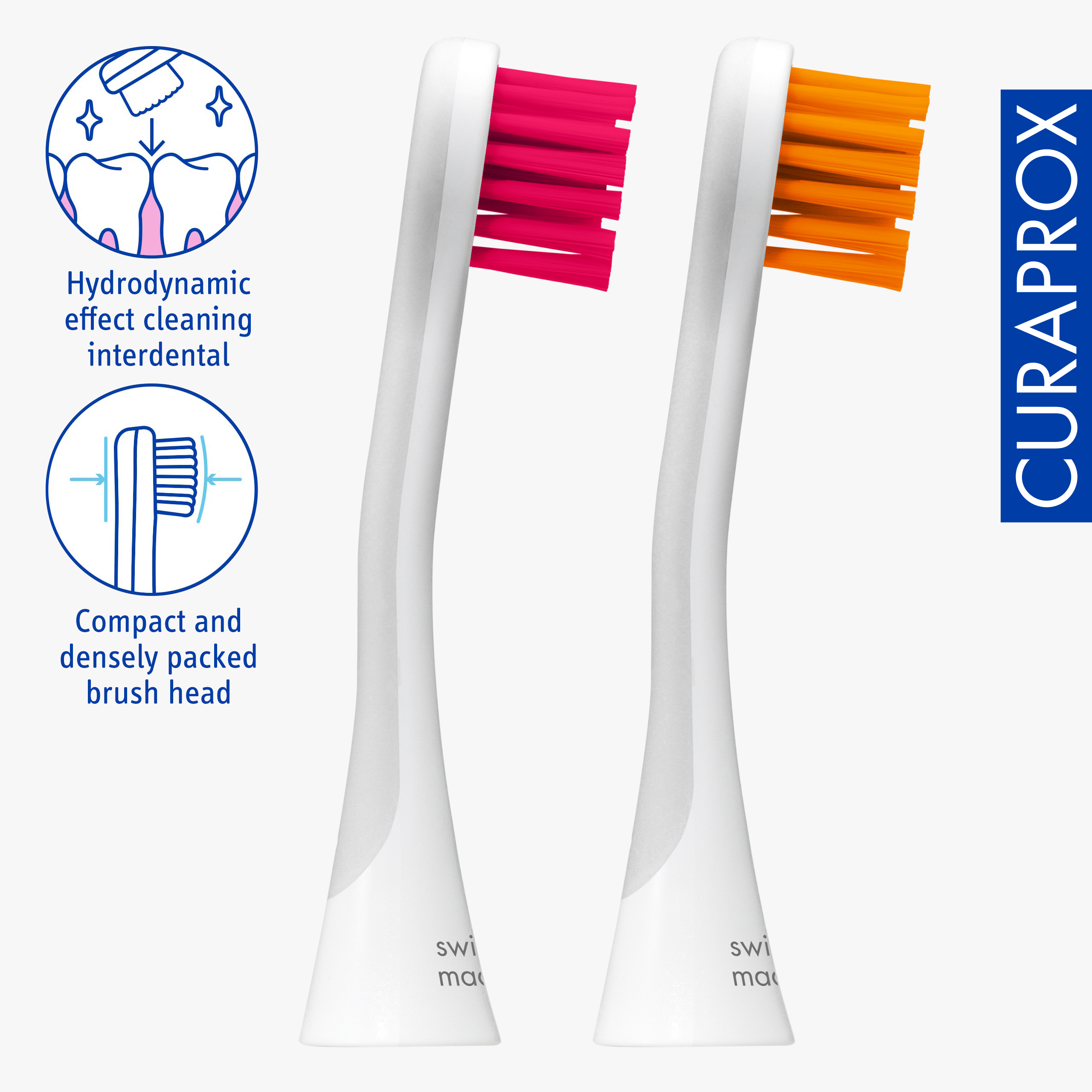 Curaprox Brushhead Sensitive, magenta/orange, 2 pcs
