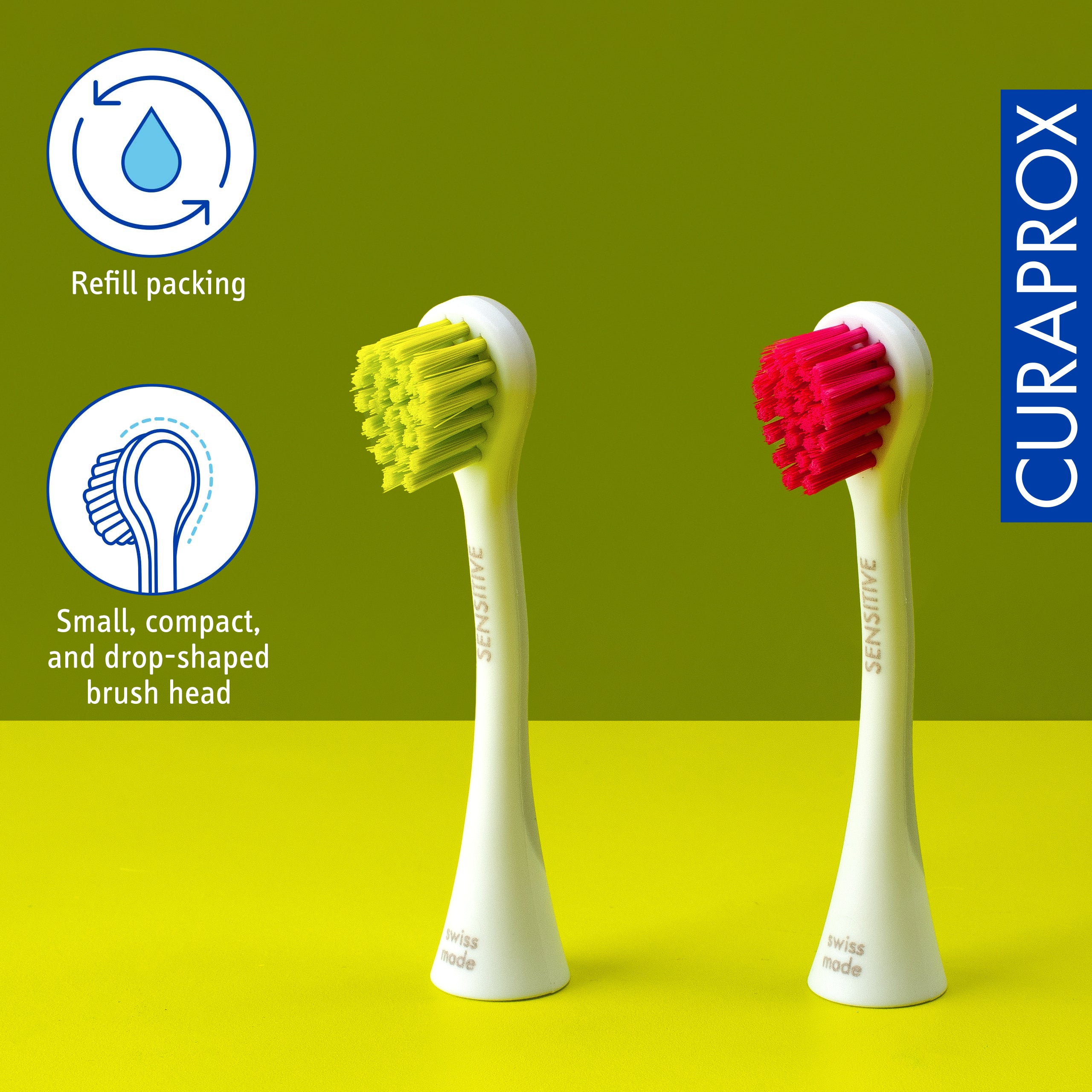 Curaprox Brushhead Sensitive, magenta/green, 2 pcs