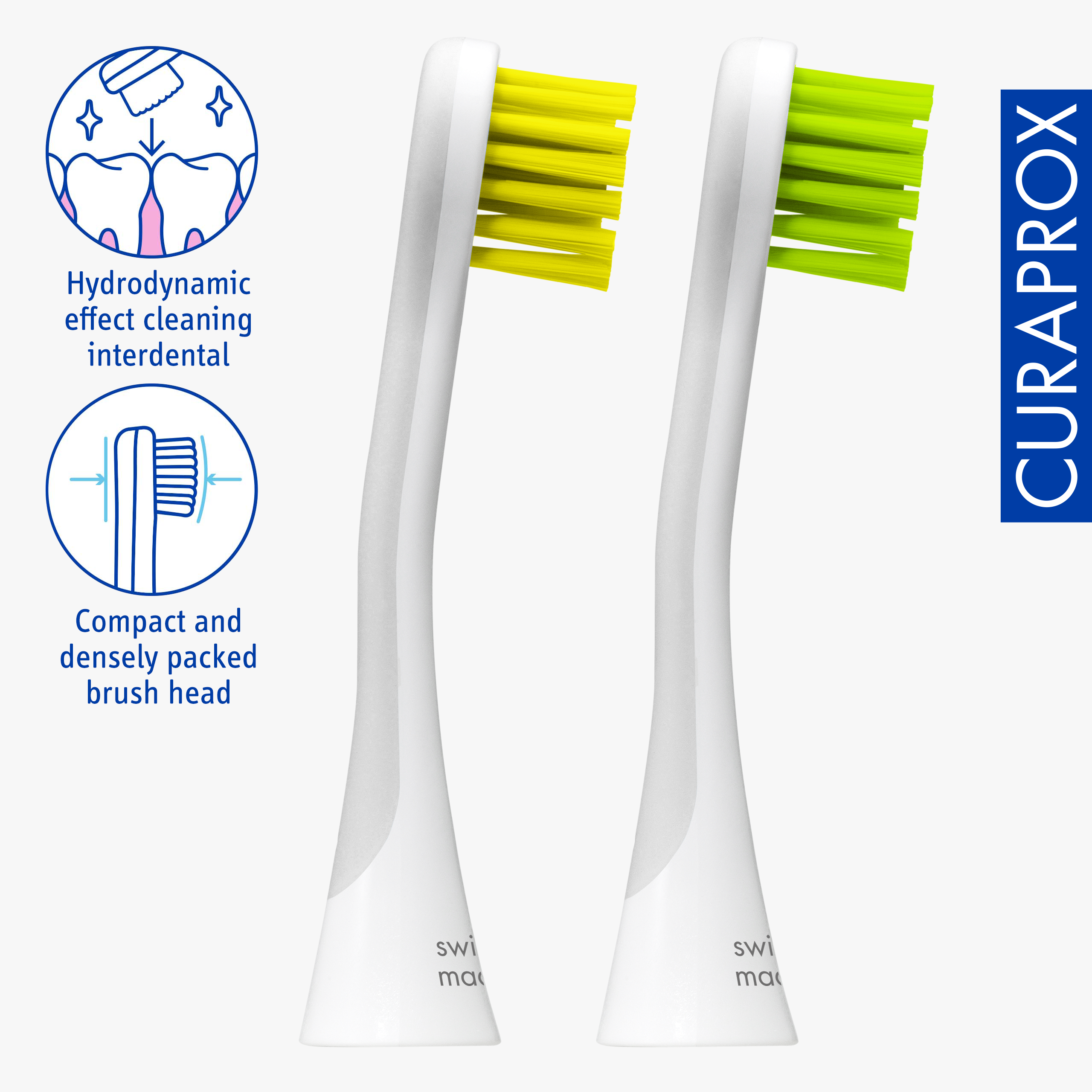 Curaprox Brushhead Sensitive, yellow/green, 2 pcs