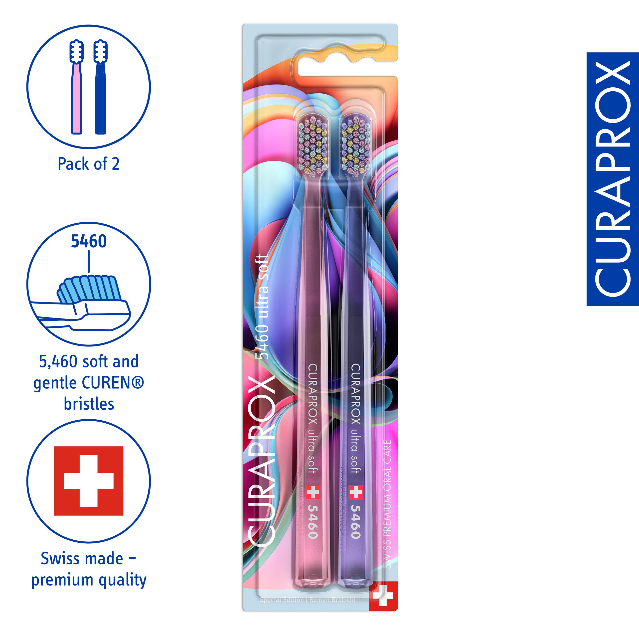 Curaprox CS 5460 Colorful Curls Edition, 2 pcs