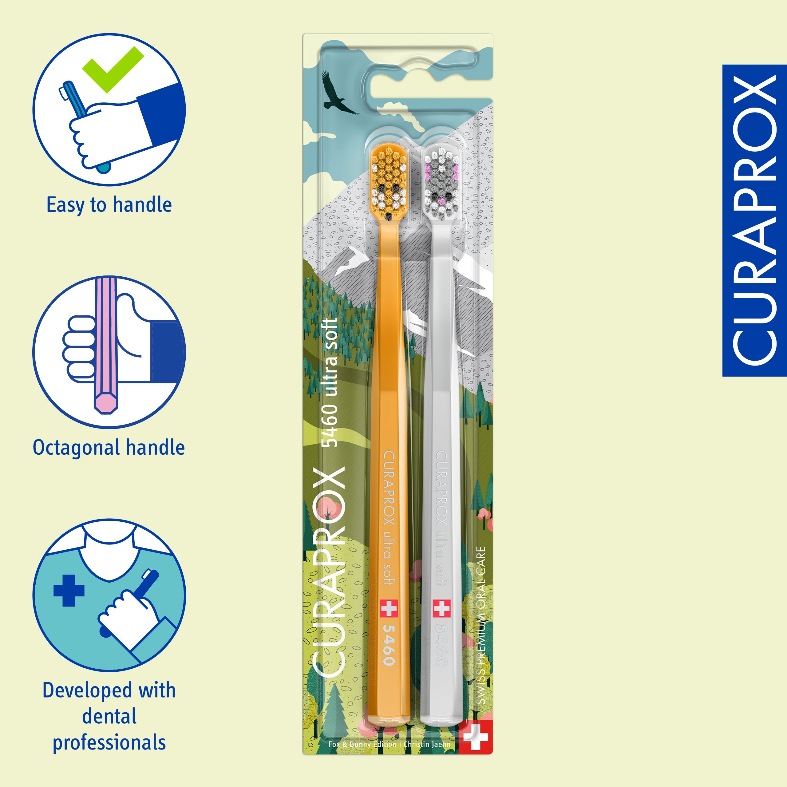 Curaprox CS 5460 Fox and Bunny Edition 2024, 2 pcs