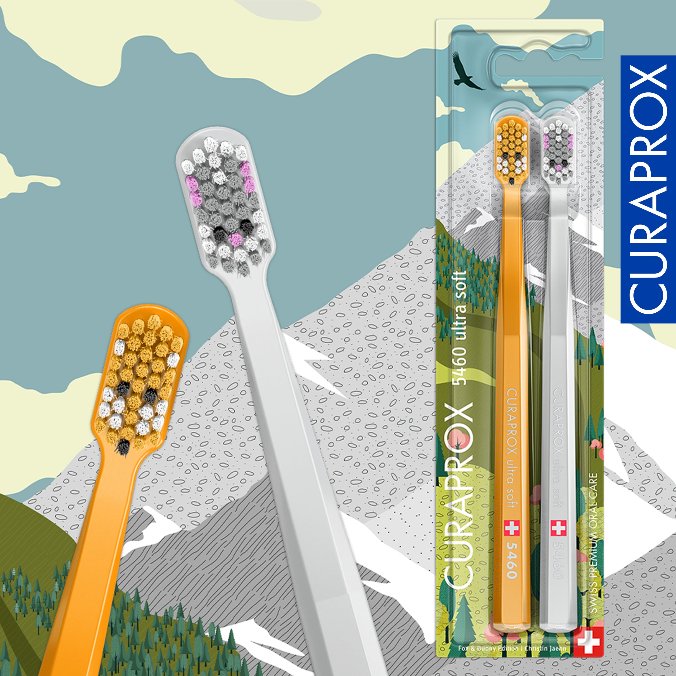 Curaprox CS 5460 Fox and Bunny Edition 2024, 2 pcs